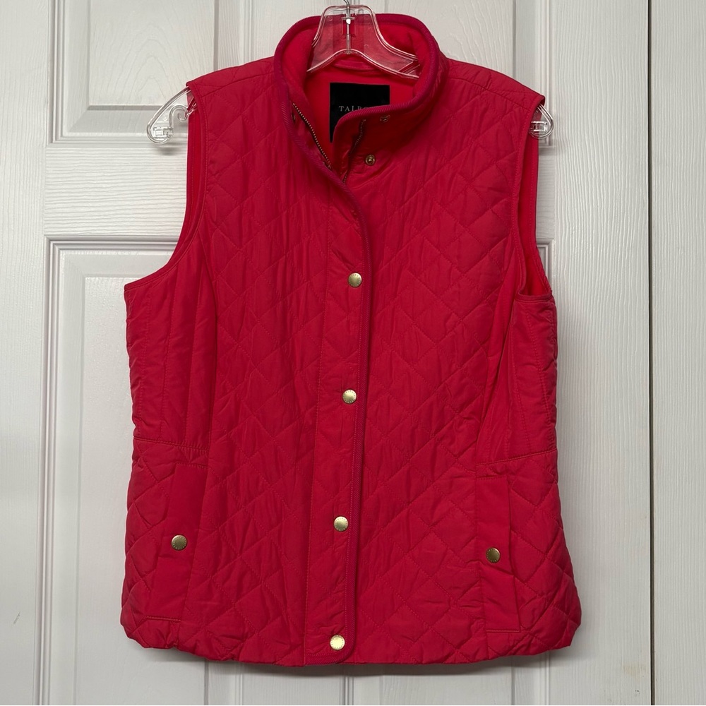 Talbots Quilted Fleece Lined Vest Sz MP